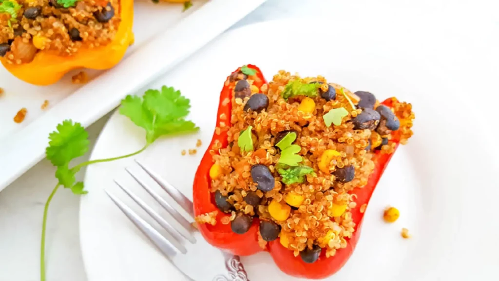 Quinoa and Black Bean Stuffed Peppers